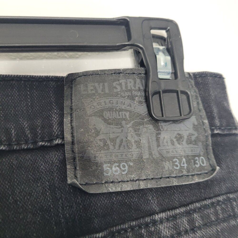 Levi's 569 loose straight fit black jeans size 34x30 - Picture 3 of 8